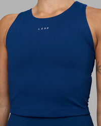 Woman wearing Base Tank - Midnight Blue | Model:Katie | Size:S | Thumbnail Index: 4
