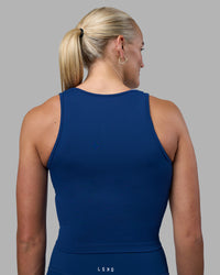 Woman wearing Base Tank - Midnight Blue | Model:Katie | Size:S | Thumbnail Index: 2