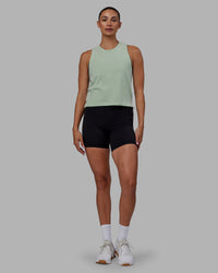 Woman wearing Deluxe PimaFLX Tank - Surf Spray | Thumbnail Index: 4
