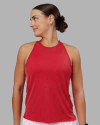 Woman wearing Pace Running Tank 2.0 - Scarlet | Model:Keisha | Size:S | Thumbnail Index: 0