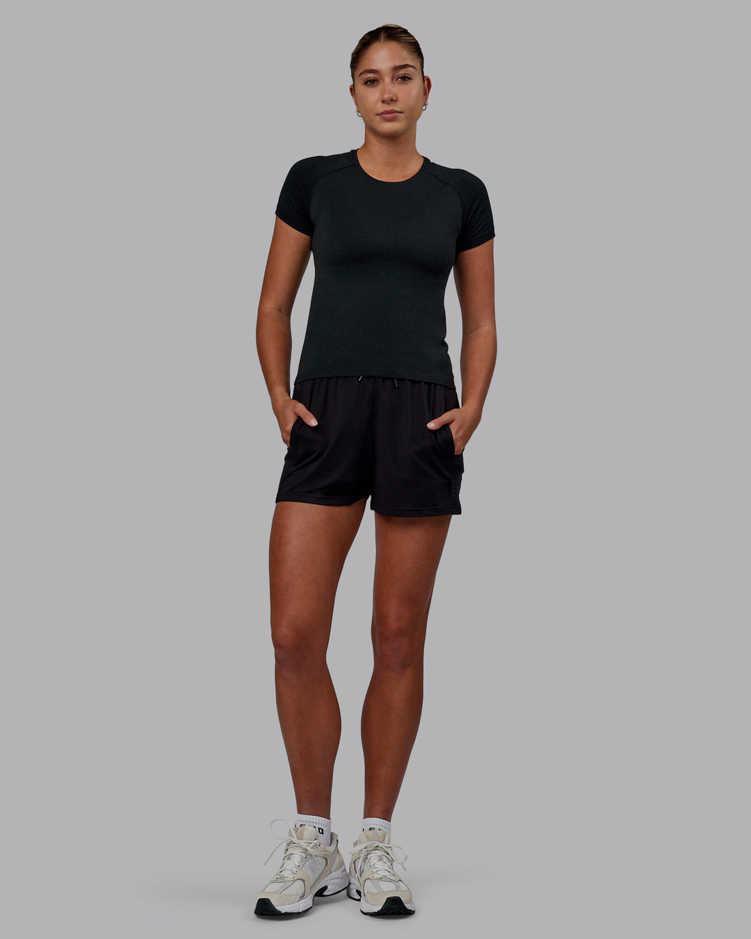 Women Wearing Restore CloudFLX Short - Black - view 2