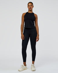 Woman wearing Wrap It Up FLXCotton Tank - Black | Model:Rosie | Size:S | Thumbnail Index: 2