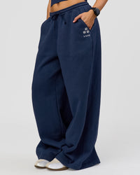 Woman wearing Zola Wide Leg Lounge Pant - Future Navy | Model:Grace | Size:S | Thumbnail Index: 2