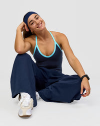 Woman wearing Zola Wide Leg Lounge Pant - Future Navy | Model:Grace | Size:S | Thumbnail Index: 8