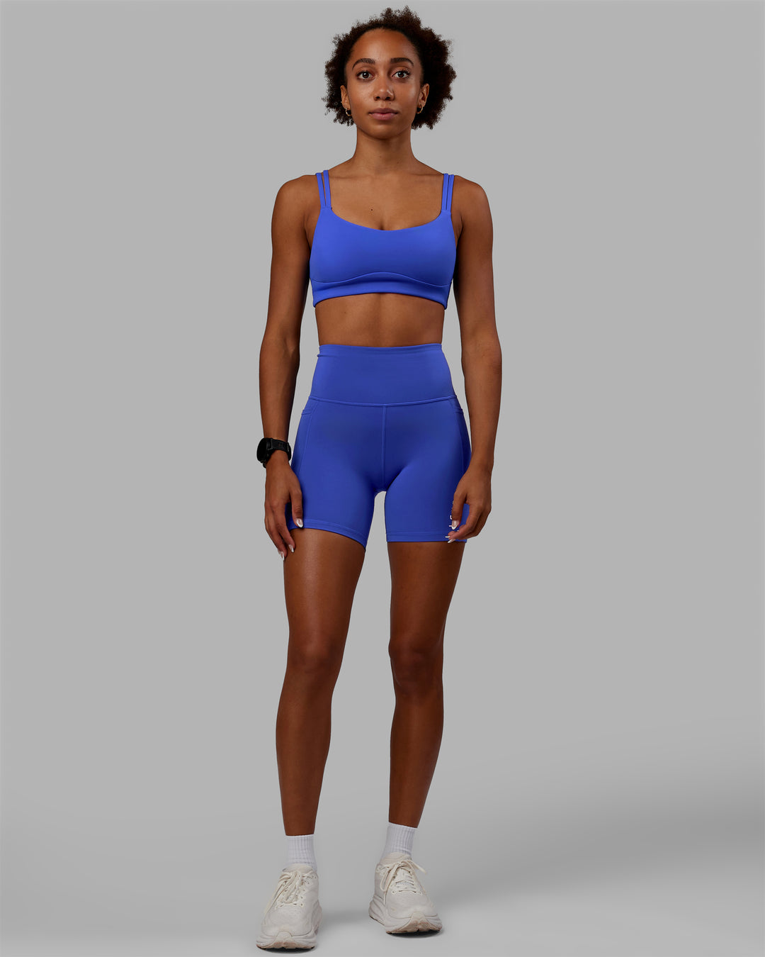Women Wearing Vogue Sports Bra - Power Cobalt - view 7