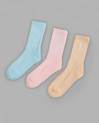Signal 3 Pack Crew Socks - Pastel-Blue-Pink-Orange | Thumbnail Index: 4