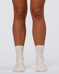 Signal Pilates Crew Grip Socks 2.0 - Off White-Fresh Purple | Thumbnail Index: 2