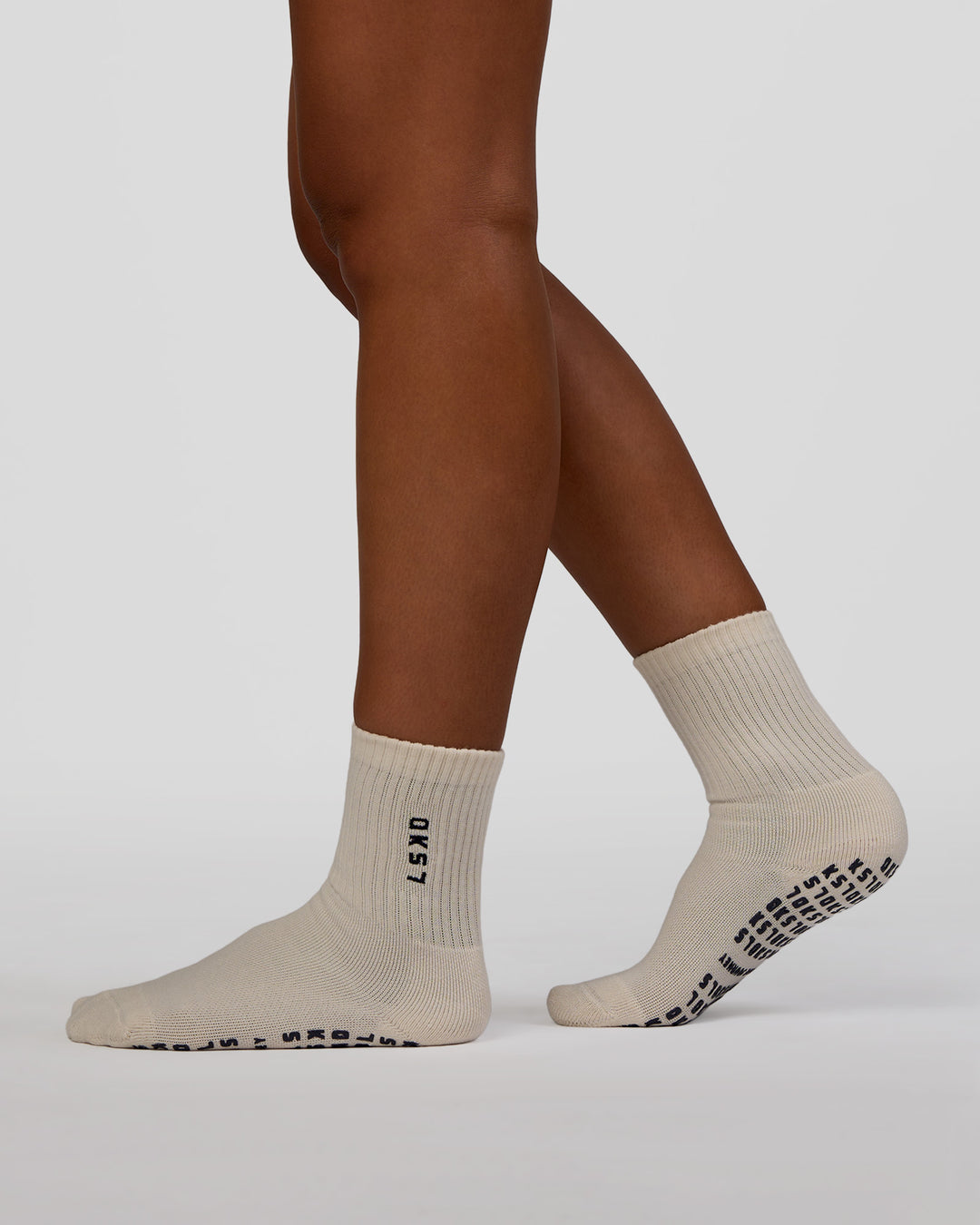 Signal Pilates Crew Grip Socks 2.0 - Off White-Future Navy - view 1