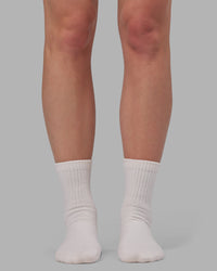 Signal Pilates Crew Grip Socks 2.0 - Off White-Power Cobalt | Thumbnail Index: 3