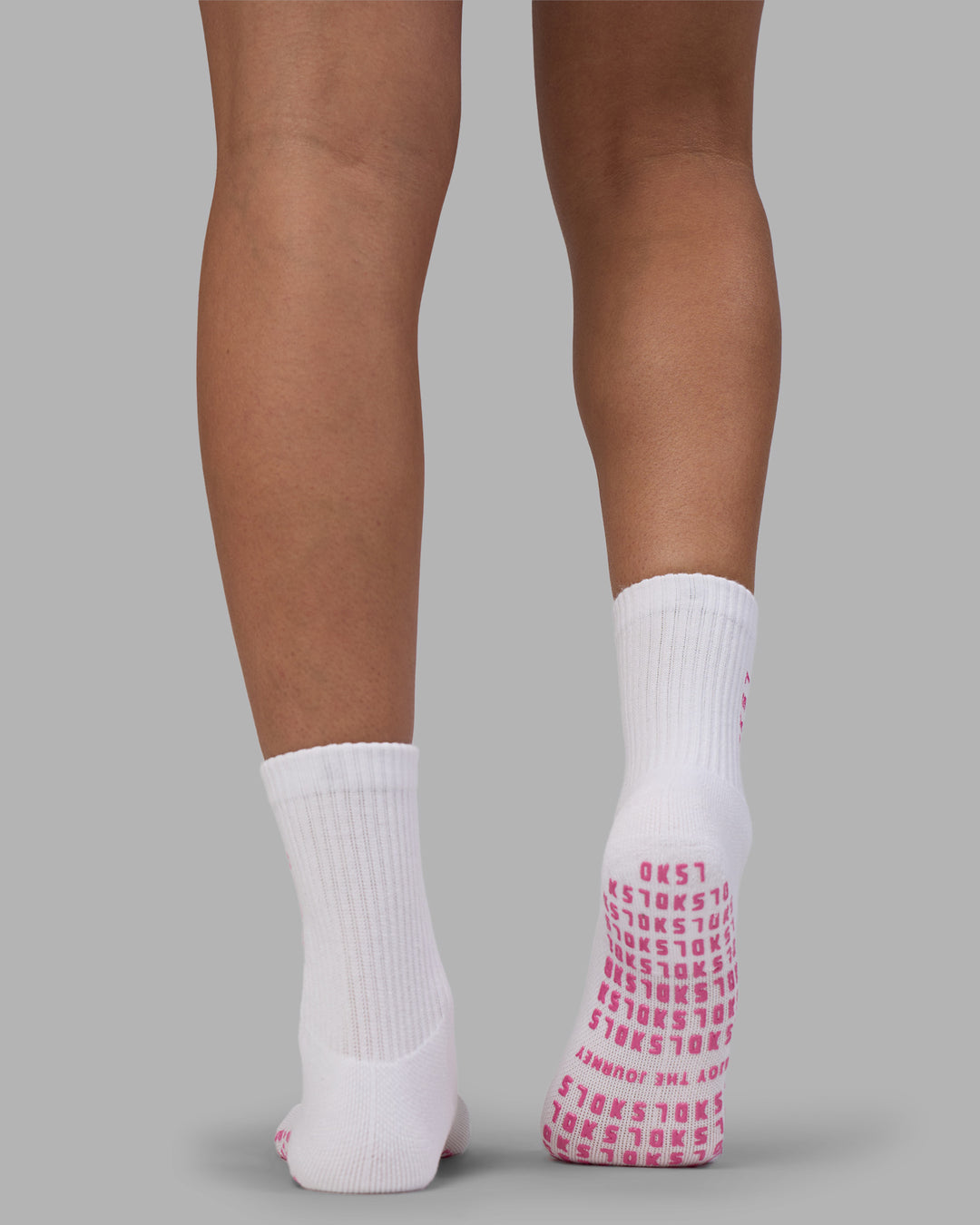 Signal Pilates Crew Grip Socks 2.0 - White-Ultra Pink - view 3