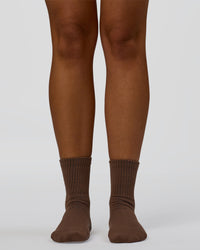 Signal Pilates Crew Grip Socks 2.0 - Hot Chocolate | Thumbnail Index: 0