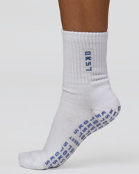 Signal Pilates Crew Grip Socks 2.0 - Off White-Palace Blue | Thumbnail Index: 2