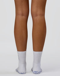 Signal Pilates Crew Grip Socks 2.0 - Off White-Palace Blue | Thumbnail Index: 3