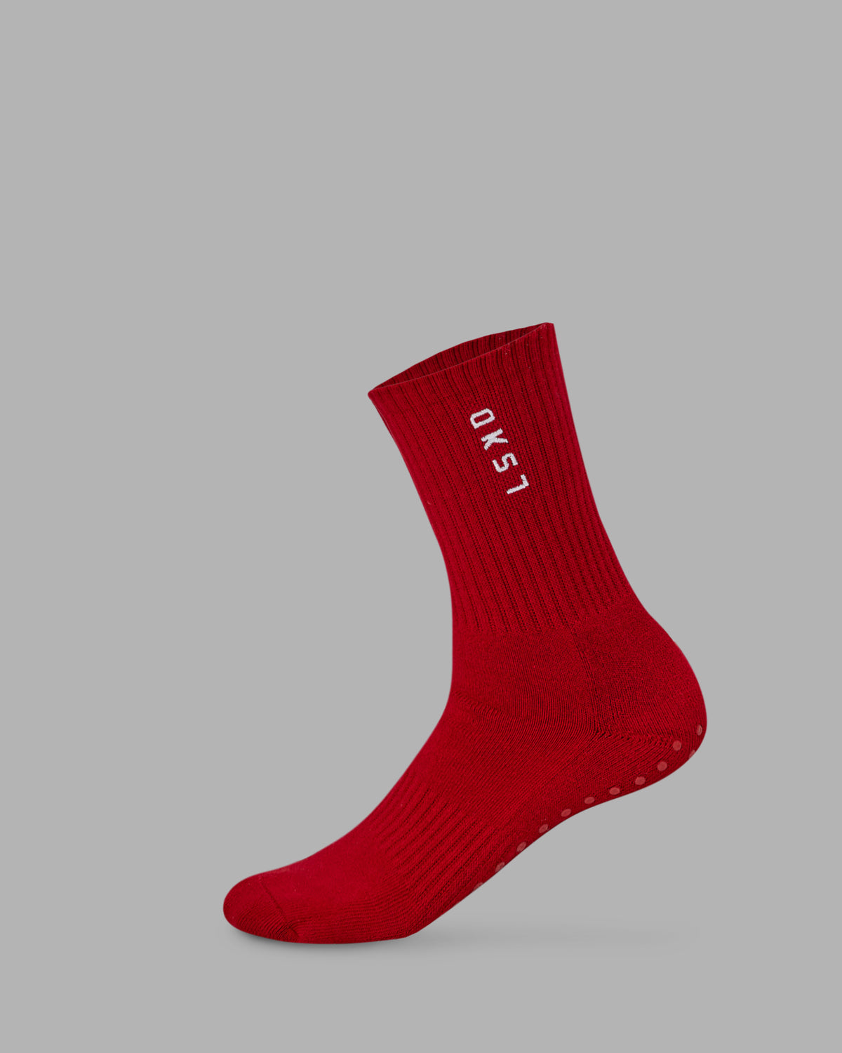 Signal Crew Pilates Grip Sock - Cherry Lacquer-Marshmallow