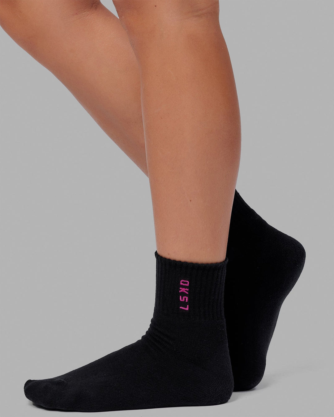 Signal 3 Pack Quarter Socks - Black-Turq-Tang-Pink - view 5