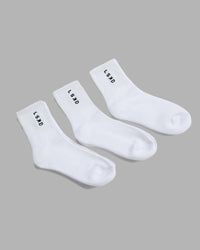 Signal Quarter Socks 3 Pack - White-Black | Thumbnail Index: 1