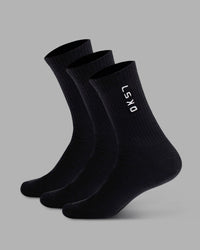 Signal Crew Socks 3 Pack - Black-White | Thumbnail Index: 0
