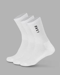 Signal Crew Socks White-Black | Thumbnail Index: 0