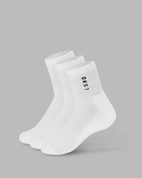 Signal Quarter Socks 3 Pack - White-Black | Thumbnail Index: 0