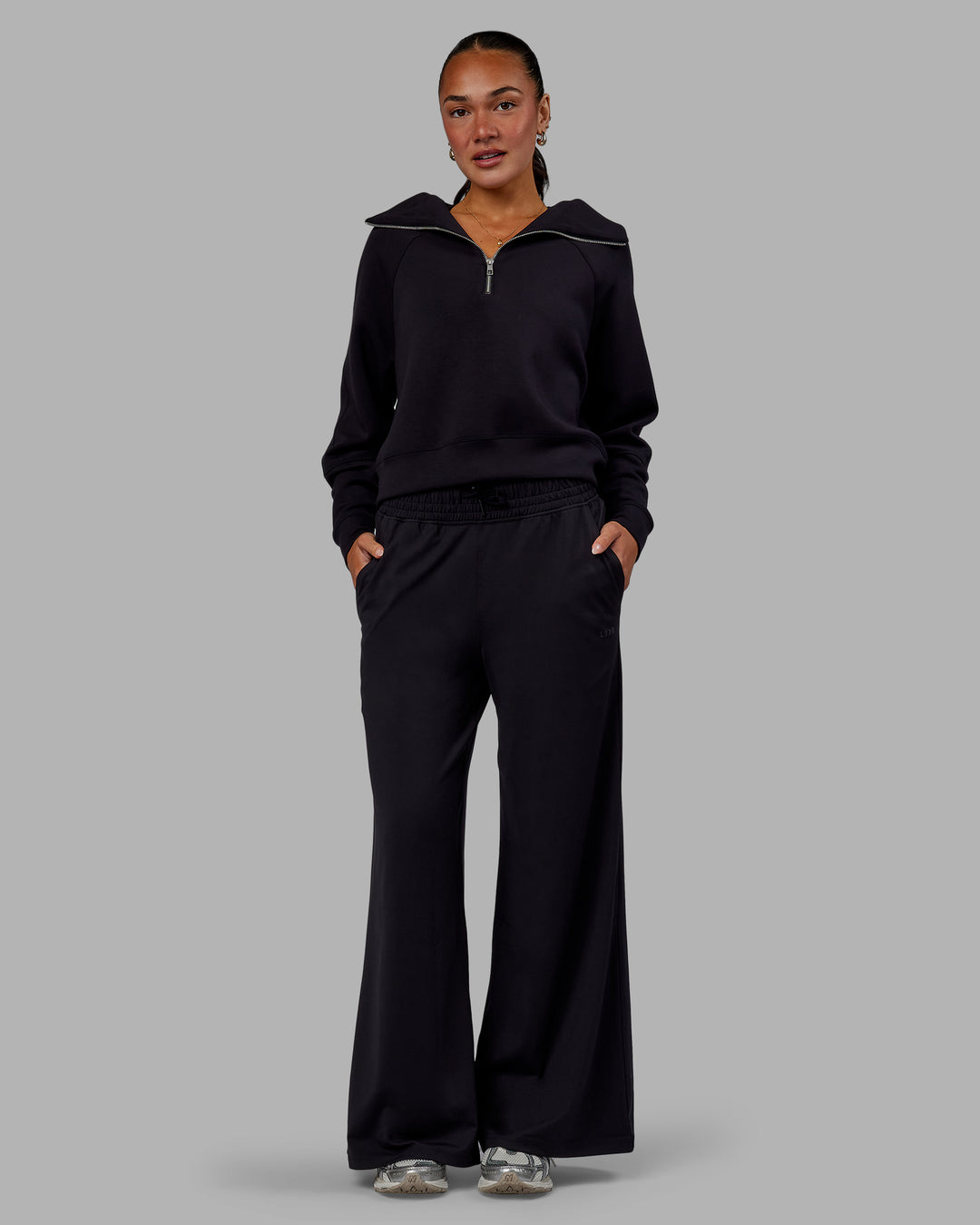 Woman wearing Restore CloudFLX Wide Leg Pants - Black - view 6