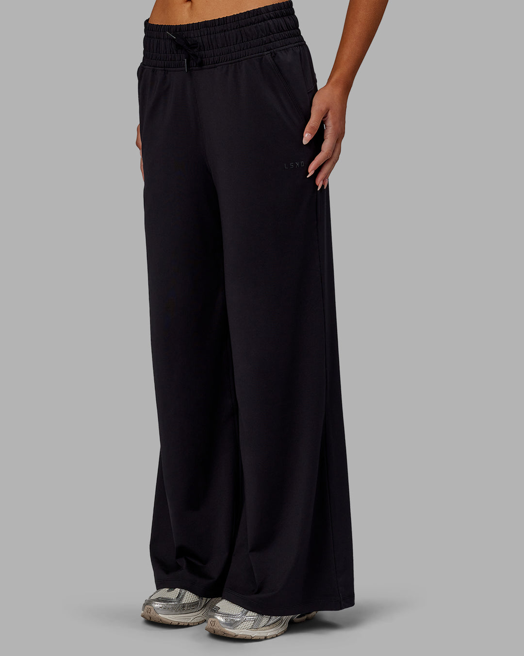 Woman wearing Restore CloudFLX Wide Leg Pants - Black - view 2
