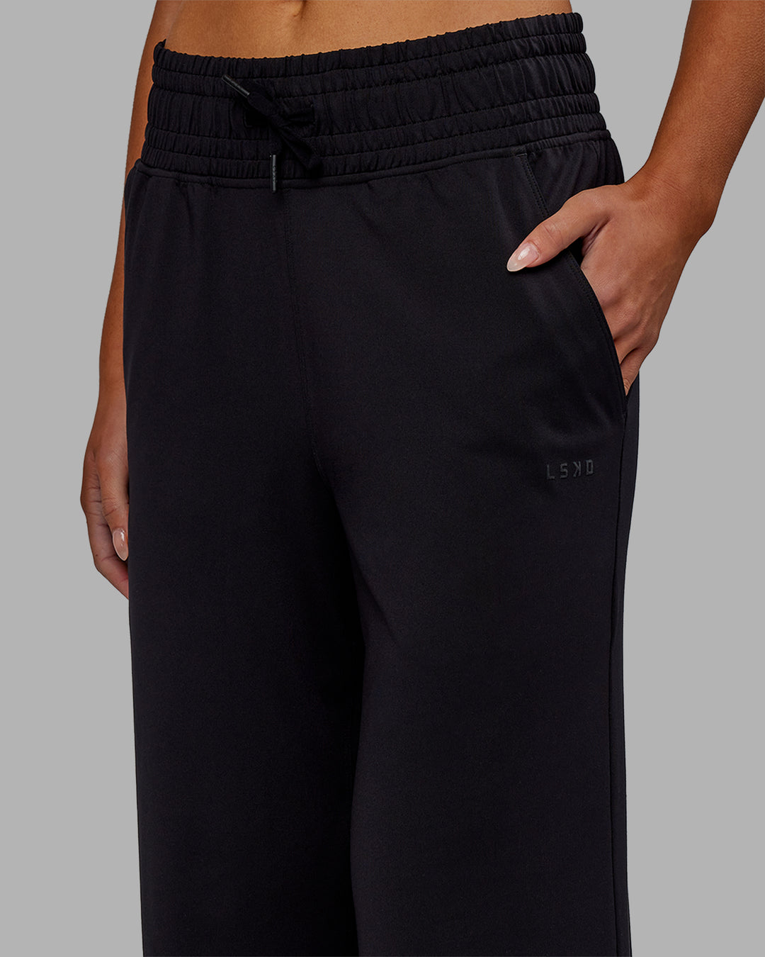 Woman wearing Restore CloudFLX Wide Leg Pants - Black - view 5