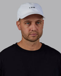 Man wearing Train Cap - White-Black | Model:Macca | Size:OS | Thumbnail Index: 0