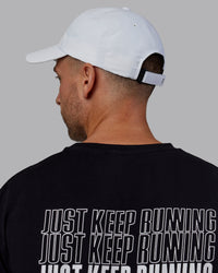 Man wearing Train Cap - White-Black | Model:Macca | Size:OS | Thumbnail Index: 2