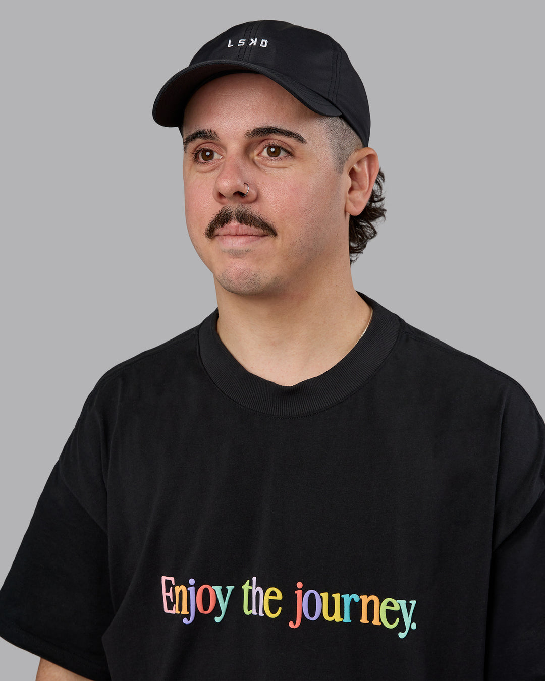 Man wearing Train Cap - Black-White - view 4