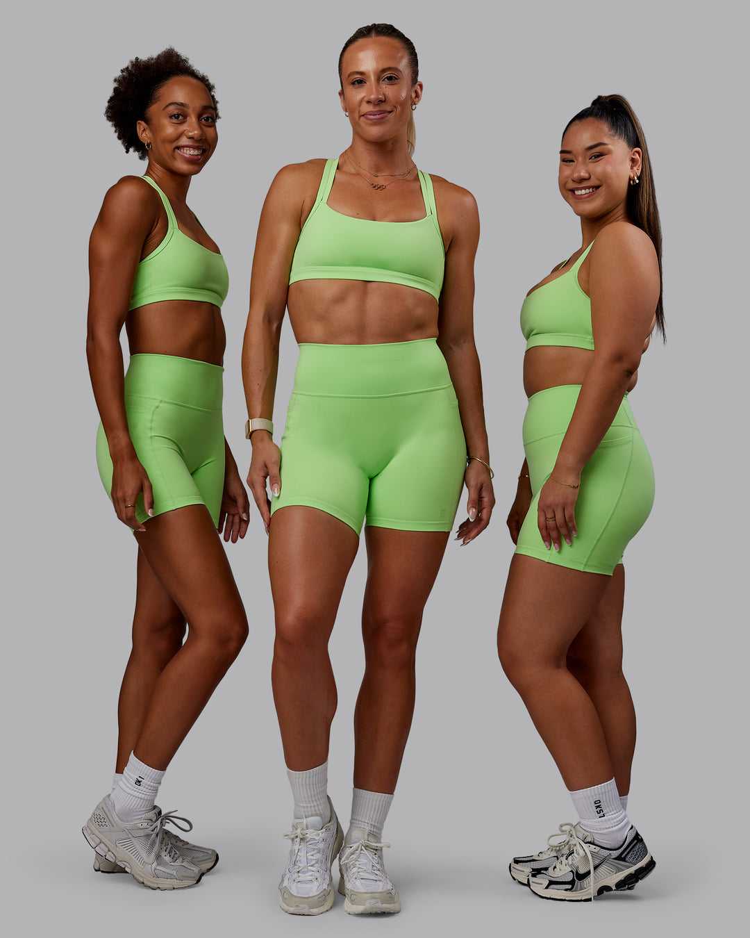 Women wearing Bree Masters Fusion Ultra High-Rise 6" Short Pockets - Pastel Lime - view 1