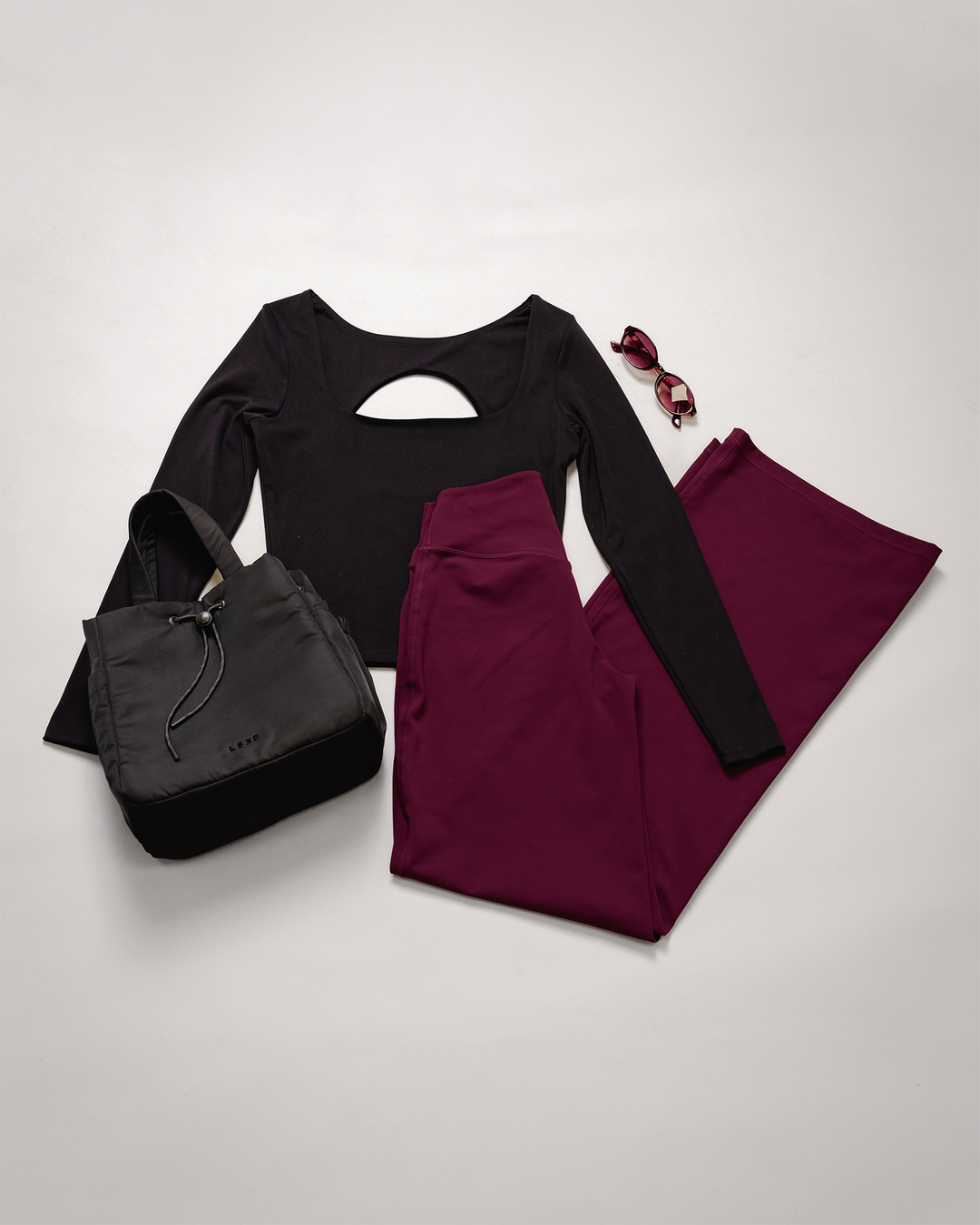 Flat lay Show It Off Long Sleeve Top - Black - view 10
