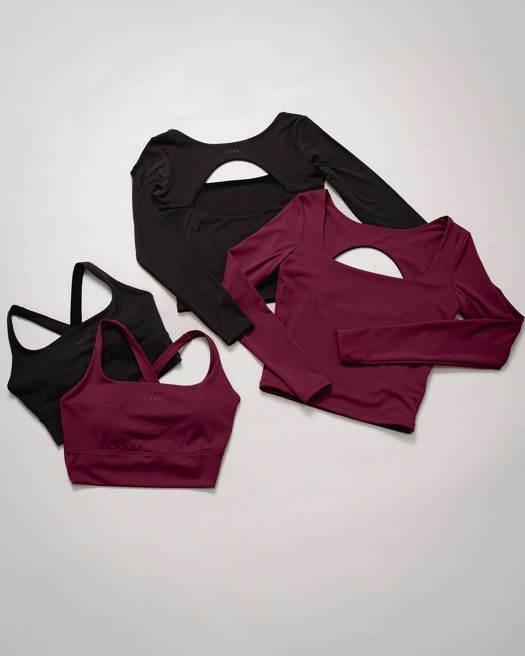 Flatlay Twist Long Line Sports Bra - Black - view 10