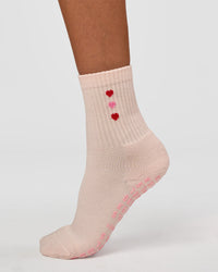 Valentines Pilates Grip Socks - Candy Pink-Flame | Thumbnail Index: 5