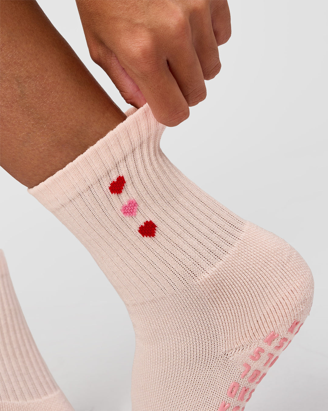 Valentines Pilates Grip Socks - Candy Pink-Flame - view 5
