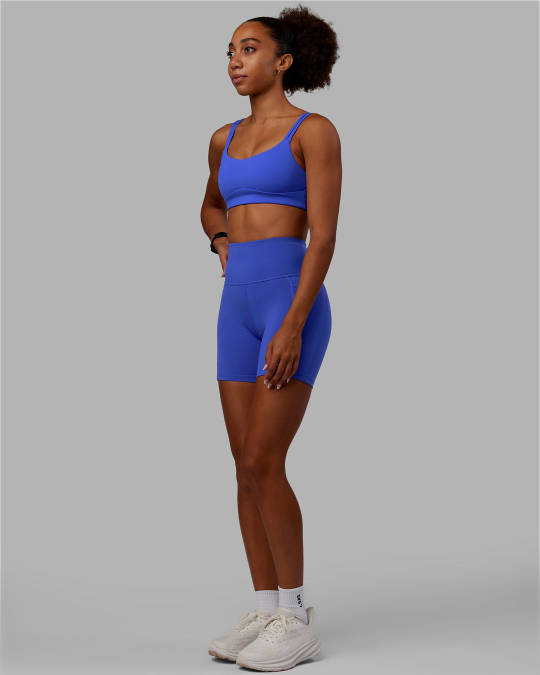 Women Wearing Vogue Sports Bra - Power Cobalt - view 3