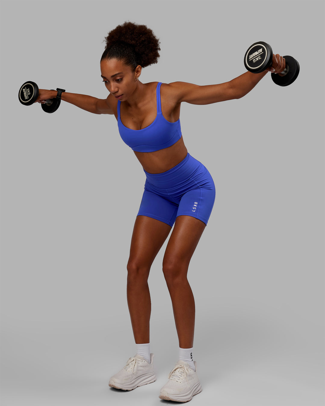 Women Wearing Vogue Sports Bra - Power Cobalt - view 5