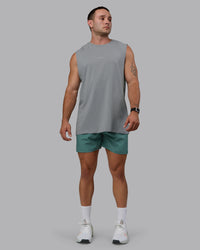 Man wearing Base FLXCotton Tank - Circular Grey | Thumbnail Index: 4