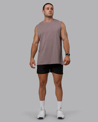 Man wearing Base FLXCotton Tank - Greyish Purple | Thumbnail Index: 4