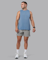 Man wearing Lift 6" Lined Performance Shorts - Circular Grey | Thumbnail Index: 4