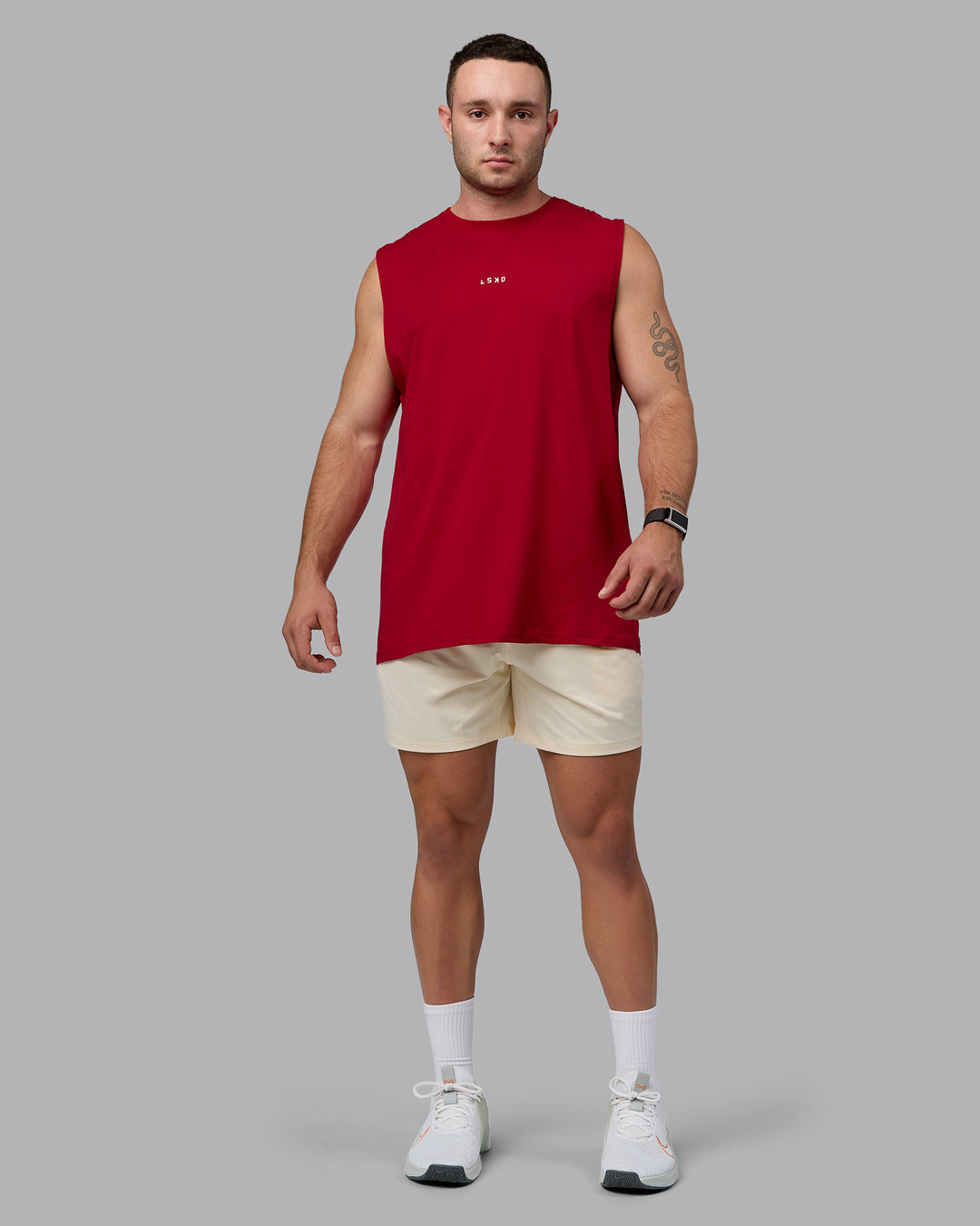 Man wearing Restore 6" CloudFLX Shorts - Ivory - view 2