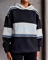 Woman wearing A-Team Oversized Hoodie - Caviar-Open Air | Model:Asia | Size:XS | Thumbnail Index: 1