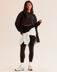 Woman wearing AfterDark ZeroCrease Long Sleeve Tee - Black | Model:Loren | Size:XS | Thumbnail Index: 3