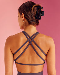 Woman wearing Aspire Sports Bra - Midnight Plum | Model:Bruna | Size:XS | Thumbnail Index: 6