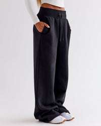 Woman wearing Go-To Wide Leg Track Pant - Black | Model:Jaimee | Size:XS | Thumbnail Index: 2