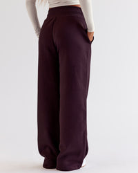 Woman wearing Go-To Wide Leg Track Pant - Midnight Plum | Model:Jaimee | Size:XS | Thumbnail Index: 3