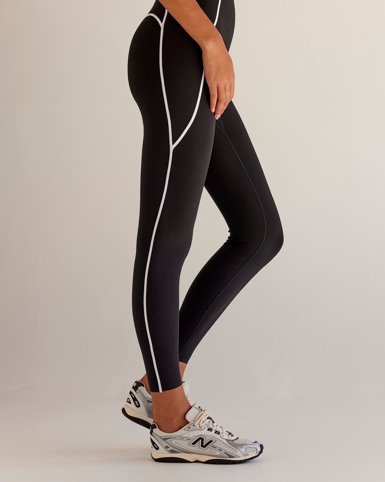 Woman wearing Power Ultra High-Rise Full Length Legging - Black | Model:Tali | Size:XS