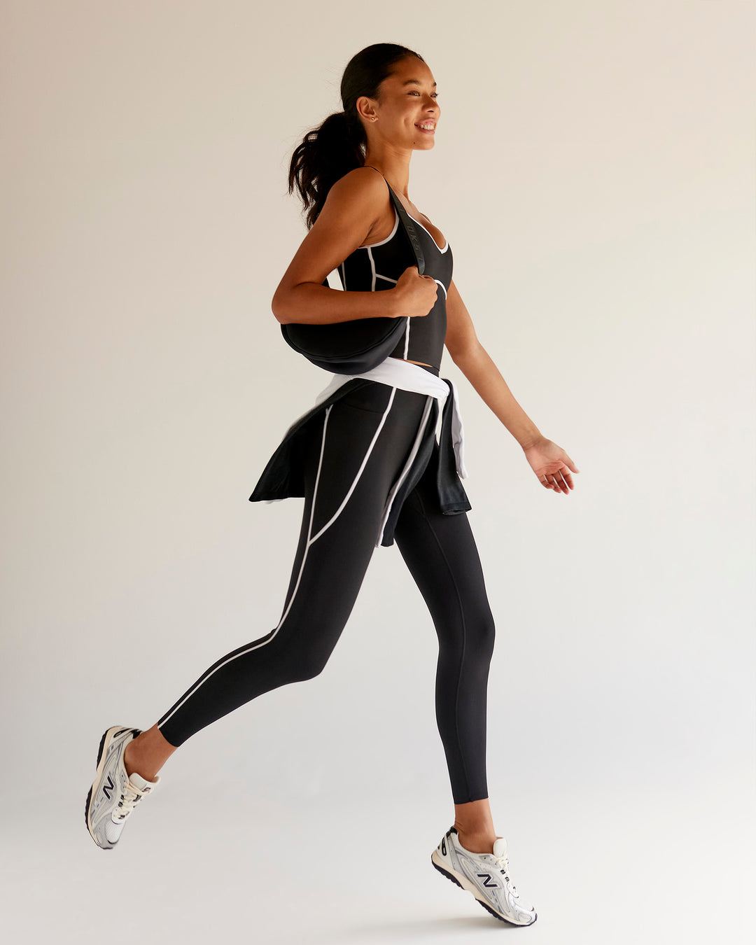 Woman wearing Power Ultra High-Rise Full Length Legging - Black | Model:Tali | Size:XS - view 5