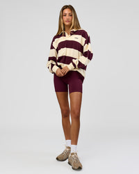 Woman wearing Clubhouse Rugby Polo - Off White-Cherry | Model:Georgia | Size:XS | Thumbnail Index: 9
