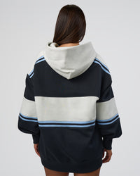 Woman wearing A-Team Oversized Hoodie - Caviar-Open Air | Model:Bianca | Size:XS | Thumbnail Index: 2