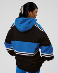Woman wearing A-Team Oversized Hoodie - Caviar-Palace Blue | Model:Loren | Size:XS | Thumbnail Index: 7